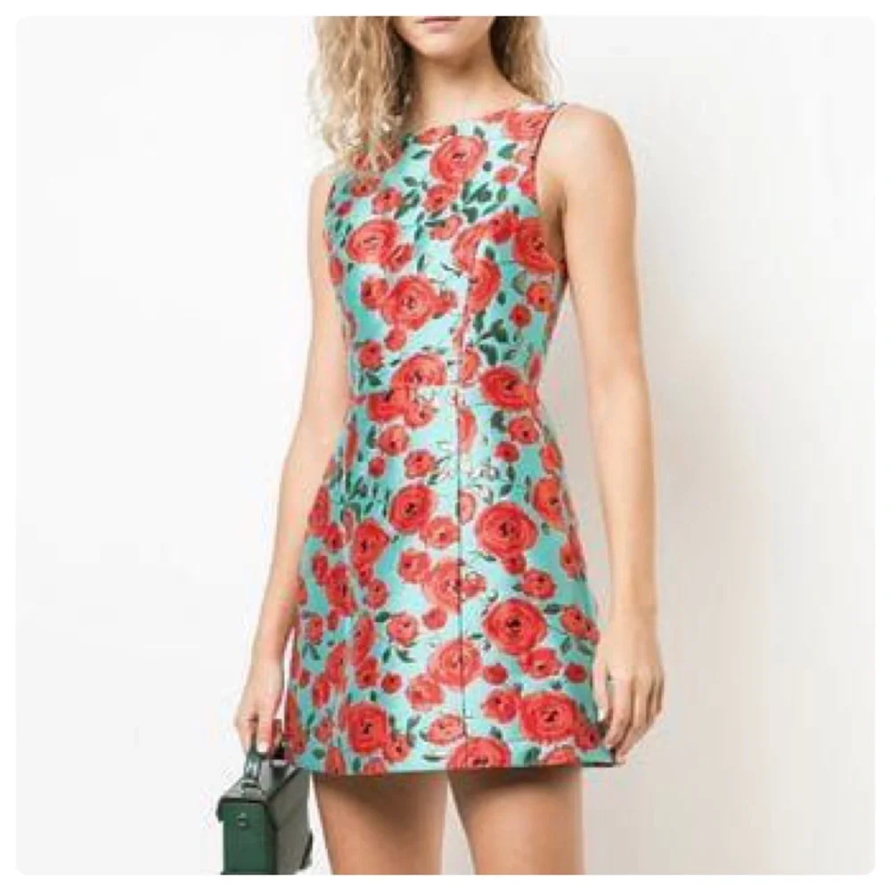 ALICE + OLIVIA Lindsey Structured Jacquard Mini Dress - Picture 7 of 8